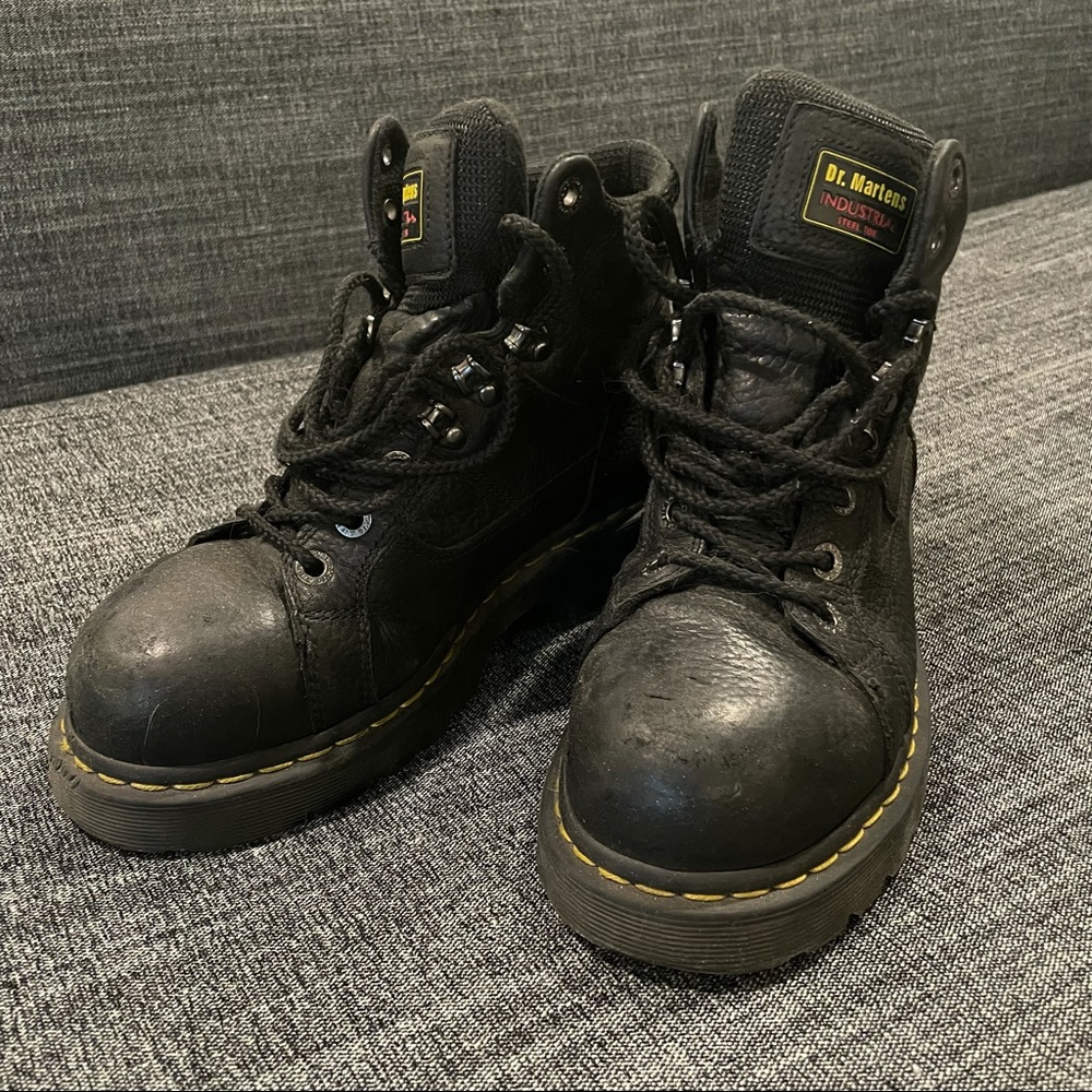 Black Industrial Steel Toe Dr Martens Work Boots